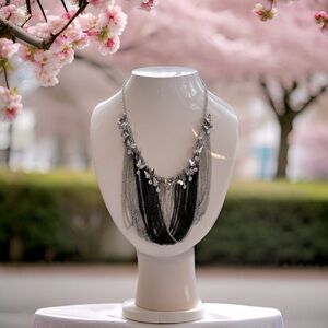 Butterfly Crystal Charm Drape Chain Necklace‎ Jewelry